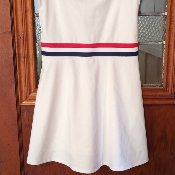 Reformation Farrah‎ Ecomove Athletic Mini Dress Medium Striped White Pickleball - Picture 5 of 14